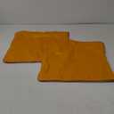 LIGICKY Orange Yellow and Cream White Velvet Throw Pillow Covers 16x16 inch, Set of 2 Modern Double-Sided Design, Soft Square Decorative Cushion Cases with Rope Edging for Home Decor