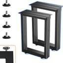SKYSEN 16" Metal Table Legs, Desk Legs, Coffee Table Legs,Bench Legs for Desk, Coffee Tables, Dining Tables, Benches-16 * 11.8" Square Shape- Heavy Duty- Thickened Material- Black(zt-f-16"*11.8")