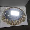 Gold Oval Decorative Mirror, 18x24 Inch Metal Frame Ornate Flower Leaves Modern Wall Mirror for Living Room, Bedroom, Entryway, Dresser, Bathroom