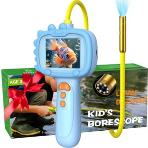 Daxiongmao Borescope Camera with Light for Kids | STEM Science Educational Toy for 3 4 5 6 7 8 Years Old Boys & Girls | Birthday Gift for Outdoor Adventures & Nature Discovery(Blue)