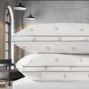 Calvin Klein Logo Medium 20" x 28" Standard/Queen Size Set of 2 Bed Pillows for Sleeping, White