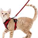 rabbitgoo Cat Harness and Leash for Walking, Escape Proof Soft Adjustable Vest Harnesses for Cats, Easy Control Breathable Reflective Strips Jacket, Red, XS