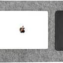 Extended Desk Mat  Large Felt & Leather Desk Protector with Pen Holder, Cable Organizer, and Smooth Mouse Area for Office Use