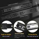 18 inch Ball Bearing Drawer Slides 6 Pairs (12pcs) - 100LB Capacity, Full Extension Side Mount Slides for Kitchen Cabinets, Wardrobes, Office Furniture (Black 18inch)