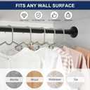 No Drilling Closet Rod, 27.5-82 Inches Hanging Closet Rod for Clothes, Closet Bar & Pole Heavy-duty, Closet Rods for Hanging Clothes For Closet Wardrobes Bathroom Laundry RV Curtains, Black