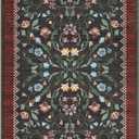 GarveeHome Floral Rug 2.5x8 Runners for Hallways, Boho Kitchen Runner Rugs Non Slip Bath Runners, Vintage Washable Runner Rug for Bedroom, Soft Long Rugs for Entryway Bathroom Laundry Dorm, Red