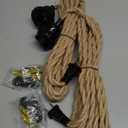 Industrial Hanging Light with Plug in Cord - Hemp Rope On/Off Switch, Farmhouse Pendant Light for Dining Room (2 PACK, 2 Pack 15Ft hemp rope)