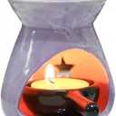 Purple Ceramic Essential Oil Burner Tealight Candle Holder Decorative Aroma Diffuser