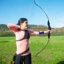 Tongtu Recurve Bow Right and Left Handed,Takedown Bow and Arrows for Adult & Youth Beginner 30lb 40lb Traditional Archery Bows Set with 6pcs Arrows, Black Set A