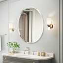 KOHROS Bathroom Mirrors for Over Sink - Oval Frameless Mirror - Beveled Polished Wall Mirror for Bathroom, Vanity, Bedroom (18" W x 24" H Oval)