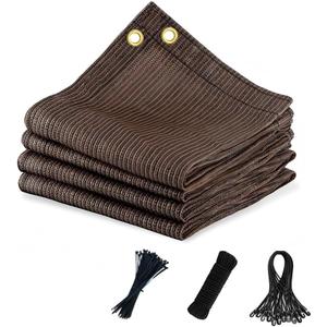 90% Sun Shade Cloth with Grommets, 8X20 Ft Pergola Shade Cover Canopy, Breathable Sunshade for Patio, Outdoor Mesh Tarp Sun Screens for Garden, Backyard, Carport, Beach, Mocha