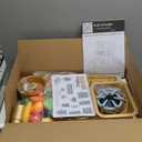 ROBOTIME Play Kitchen for Kids, Wooden Kids Play Kitchen Playset with Cutting Toy Food Set, Toaster and Toddler Gardening Sets- Toddlers Play Kitchen Gifts for Boys and Girls Ages 3+