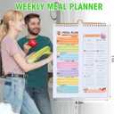 6 Pcs 180 Sheet Weekly Meal Planner and Grocery List with Magnet 8.5''x11'' Christmas Gift Spring Magnetic Meal Planner Wall Mountable Menu Pad for Christmas 2026 New Year Daily Weekly Gift