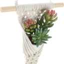 Macrame Wall Hanging with Artificial Succulent Plants, White Cotton Rope, Wooden Dowel, Boho Wall Decor (Succulent 1Pcs)