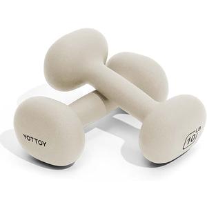 YOTTOY Dumbbell Set of 2, 10 Pound Hand Weights for Women, Non-Slip Hand Weights for Home Gym, Strength Training, and Full-Body Workouts