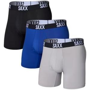 SAXX Underwear Co. Men's Core Performance Mesh Boxer Brief with Fly, Pouch, Pack of 3, M