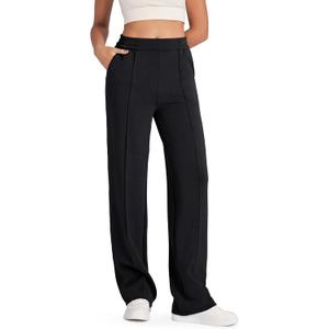 G4Free Smoofit Modal Soft Women Wide Leg Sweatpants Yoga Pants Casual Lounge Trousers Short/Petite/Regular/Tall/Extra Tall (Black, S)