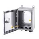 IP65 Weatherproof Stainless Steel Box Wall-Mounted Electronic Equipment Enclosure Box with Mounting Plate and Wall Bracket (10'' x 8'' x 6'')