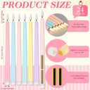 Baquler 24 Pcs 11'' Pastel Flameless Taper Candles Colorful LED Candle Sticks Colored Battery Operated Candle Pink Plastic Flickering Candlestick for Easter Wedding Birthday Dinner Table Party Decor