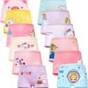 Girls Cotton Underwear with 12 Packs Toddler Boyshort Panties (4-6 Years, Multicolor-e2)