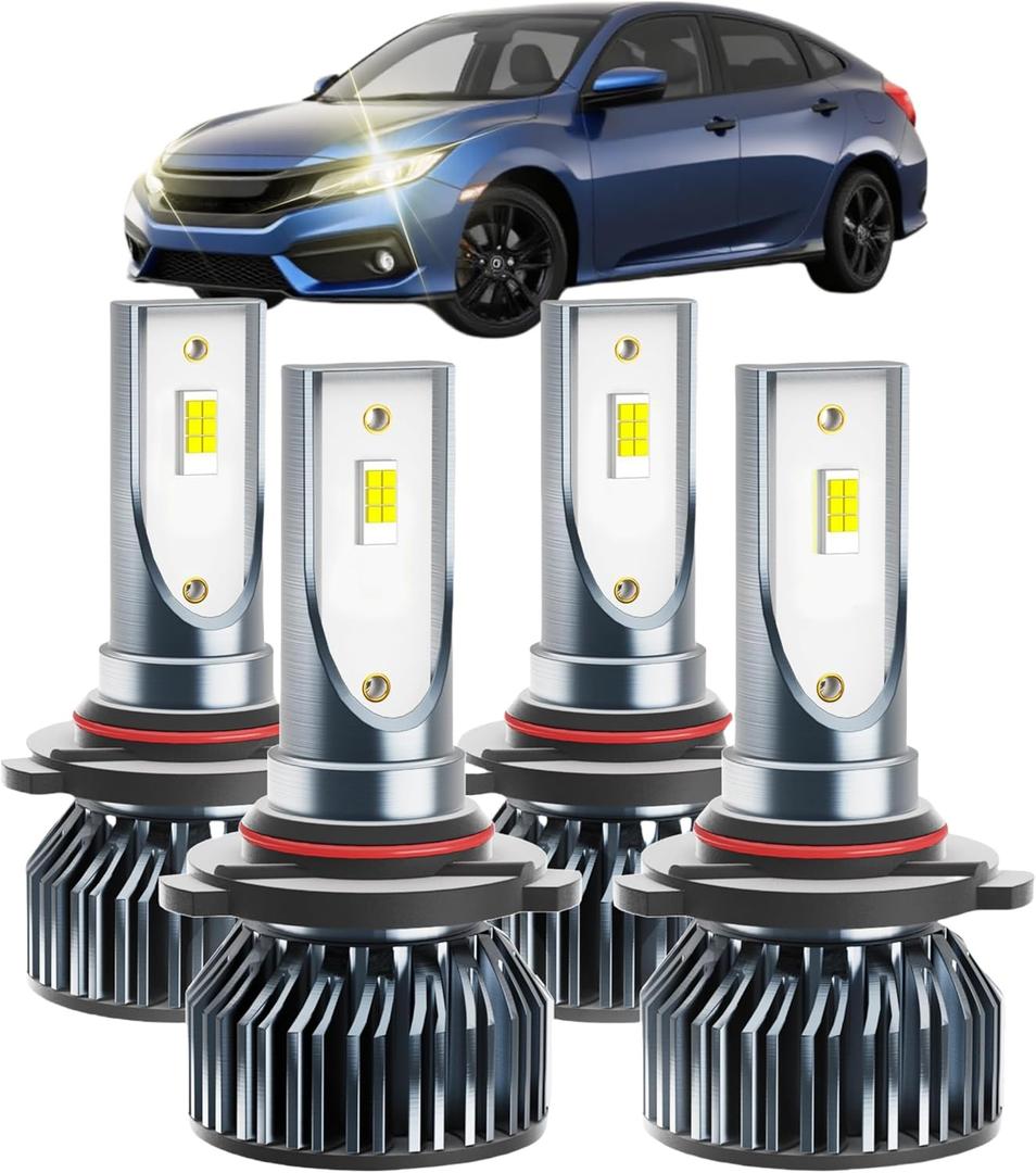 Civic Dedicated Accessory,Fit for 2004-2006 2007 2008 2009 2010 2011 2012 2013 2014 2015 Civic,6000 K Dedicated 05 H 06 L,Plug and Play,No Errors, Pack of 4