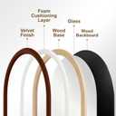 Delma Arched Full Length Mirror, Free Standing Floor Velvet Finish Frame Mirror for Leaning or Hanging, Soft Touch Bedroom & Living Room Decor, Brown