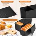 2.2lb Pullman Loaf Pan with Lid, Nonstick Carbon Steel Square Bread Pan for Baking Shokupan, Sandwich, Pain de Mie & Sourdough  Includes 6 Bonus Tools (Black)