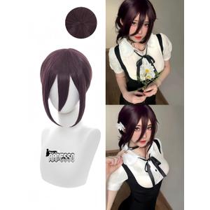 Anime Reze Wig Bomb devil manga color brown purple blend synthetic fiber wig with wig Cap