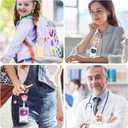 5 Pcs Funny Badge Reel Retractable Name Tag ID Clip Holder Nursing Student RN Pediatric Teacher Funny Office Work Accessories 18