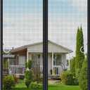 Upgraded Magnetic Screen Door, Heavy Duty Fiberglass Mesh, Quick Close Full Strip Magnets, Door Screen Magnetic Closure for Single Door Size 36 x 84 Inch, Screen Door Size 34 x 82 Black