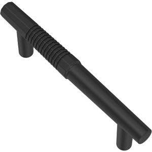 Alzassbg 6 Pack Matt Black Cabinet Pulls, 3 Inch(76mm) Hole Centers Cabinet Handles T Bar Kitchen Hardware for Cabinets and Drawers AL3108MB