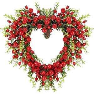 Valentines Day Wreath Decor, Valentine's Day Wreath for Front Door, Red Berry