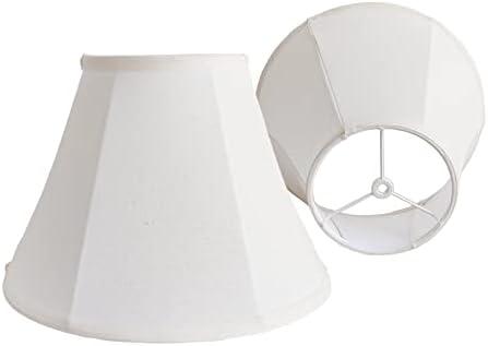 Thuipwroen Double Lamp Shades 6x12.5x9 inch,White Lampshades set of 2 Natural Linen Hand Crafted Lampshades Large