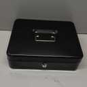 KYODOLED Cash Box with Money Tray, Key Lock Money Safe with Security Cable and Waterproof Bag, 11.81L*9.45W*3.54H inch, Black X Large