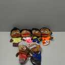 Lenwen 6 Pcs Family Hand Puppet Set Family Members Puppets with Movable Mouth Soft Plush for Boys and Girls Teens Kids Storytelling Play School Teaching Preschool (African American)