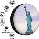 Spare Tire Cover Statue of Liberty Waterproof Dust-Proof Wheel Protector Universal 15 Inch Fit for Rv, Trailer, SUV, Camper, Truck