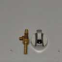 MENSI Propane Natural Brass Hotel Commercial Kitchen Gas Control Valve 0.047" Orifice with Chromed Steel Control Knob Stem Length 1.4"