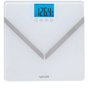 Taylor Digital Glass Body Composition Scale, Bathroom Scale for Body Weight, Measures Body Fat, Body Water, and Muscle Mass Percentages, 8 User Recognition, FSA HSA Eligible, 440 lb Capacity, White