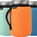 Beautyflier 32oz Regular Mouth Mason Jar Neoprene Sleeve, Mason Jar Drinking Glasses Neoprene Cover, 32oz Wide Mouth Insulators Sleeve with Handle, Sleeve Only