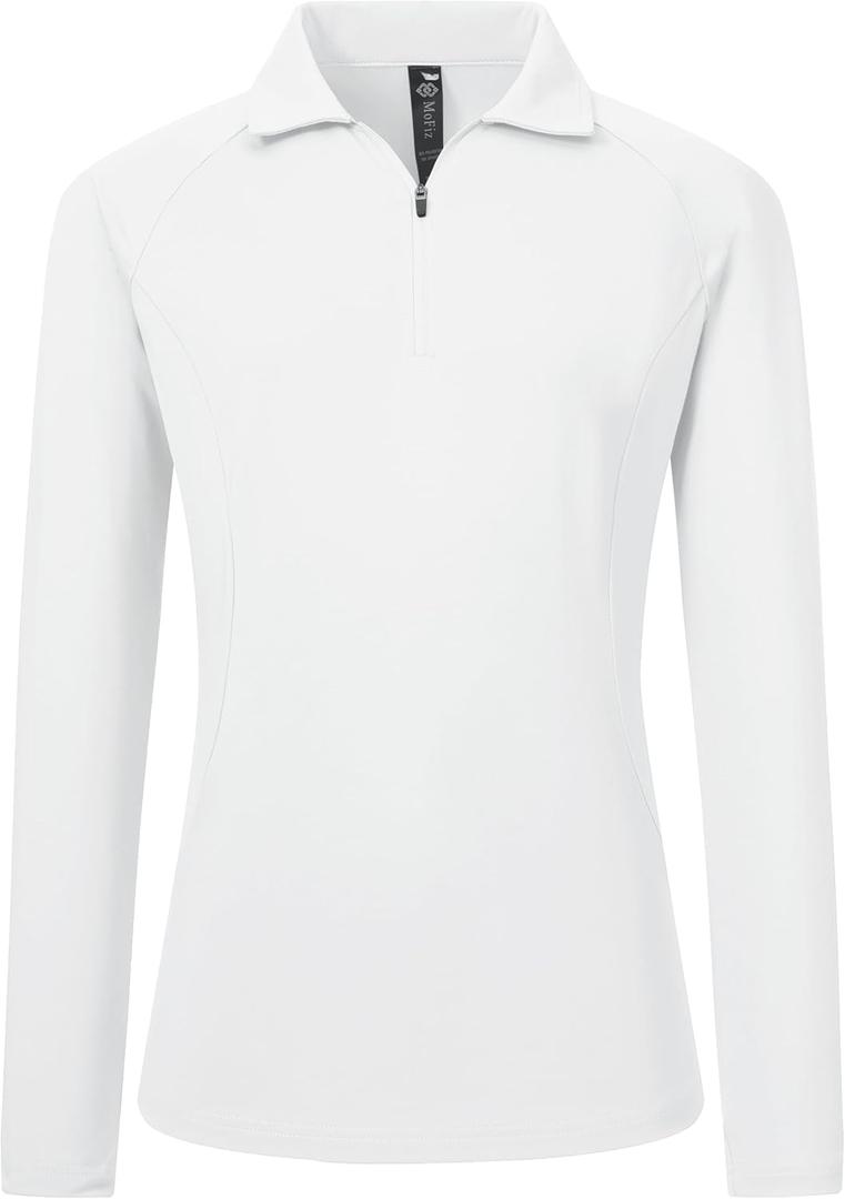 AIRIKE Golf Polo Shirts for Women Long Sleeve Colourful Quick-Dry Workwear & Activewear-Womens Athletic Apparel (Medium, 2024-white)