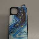 Shorogyt Compatible with iPhone 11 Wallet Case with Card Holder - Designer Marble Pattern Kickstand Magnetic Clasp Back Flip Folio Leather Phone Covers for Women Men Girls Cyan