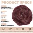 Messy Bun Hair Piece Wavy Curly Bun Extension for Women | 1.9 oz Synthetic Hair Scrunchie Bun Extension Adds Natural Volume for Fine Hair. Easy Messy Bun Updo Styling