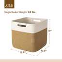 AELS Hand Woven Cotton Baskets for Storage, Cube Storage Bins with Handles, Foldable Collapsible Closet Organizers and Storage, Boho Farmhouse Storage Cubes for Shelves, Beige and Khaki (Pack of 3)