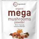 Micro Ingredients Organic Mega Mushroom 10 in 1 Complex Formula Powder for Immune System Booster, 5 Ounce (141 Days Supply), Chaga, Lions Mane, Cordyceps, Shiitake, & More | Filler Free, Vegan