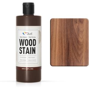 DWIL Water Based Wood Stain - Multiple Finishes, Fast Drying, Indoor and Outdoor Furniture, Wood Paneling, Cabinets and More, Low Odor  Non-Toxic (8.5oz Teak)