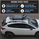 Ho Stevie! Surfboard/SUP Round Roof Rack Pads (Set of 2 Pads, 28" or 17") for Cars with Crossbars (17")