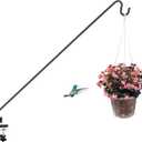 ERYTLLY 3 Inch Clamp Deck Hook Wall Pole Wall Mounted Deck Hook Wall Bracket for Hanging Bird Feeder,Plants,Wind Chimes,Lanterns 1 Pack