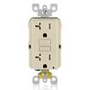 Leviton GFCI Outlet, 20 Amp, Self Test, Tamper-Resistant with LED Indicator Light, Protection from Electric Shock and Electrocution, GFTR2-T, Light Almond