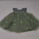 IDOPIP Toddler Baby Girls Tutu Dress Embroidery Strawberry Birthday Party Dresses Princess Pageant Bowknot Gown with Headwear (12-18 Months, Green)