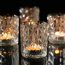 24pcs Clear Votive Candle Holders 2x2.5inch - Glass Candle Holder in Bulk for Table Wedding Centerpieces, Tea Lights Candle Holder for Wedding Party Holiday Decor (Clear,24)